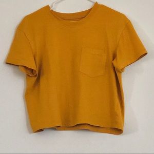 Madewell Boxy Cropped Tee Tshirt Golden Yellow